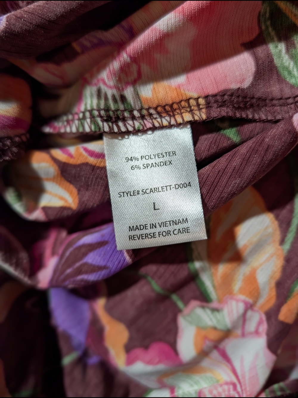 Women's Floral V-Neck Dress in Brown and Pink Dear Scarlett Lizzie Dress - Picture 6 of 6